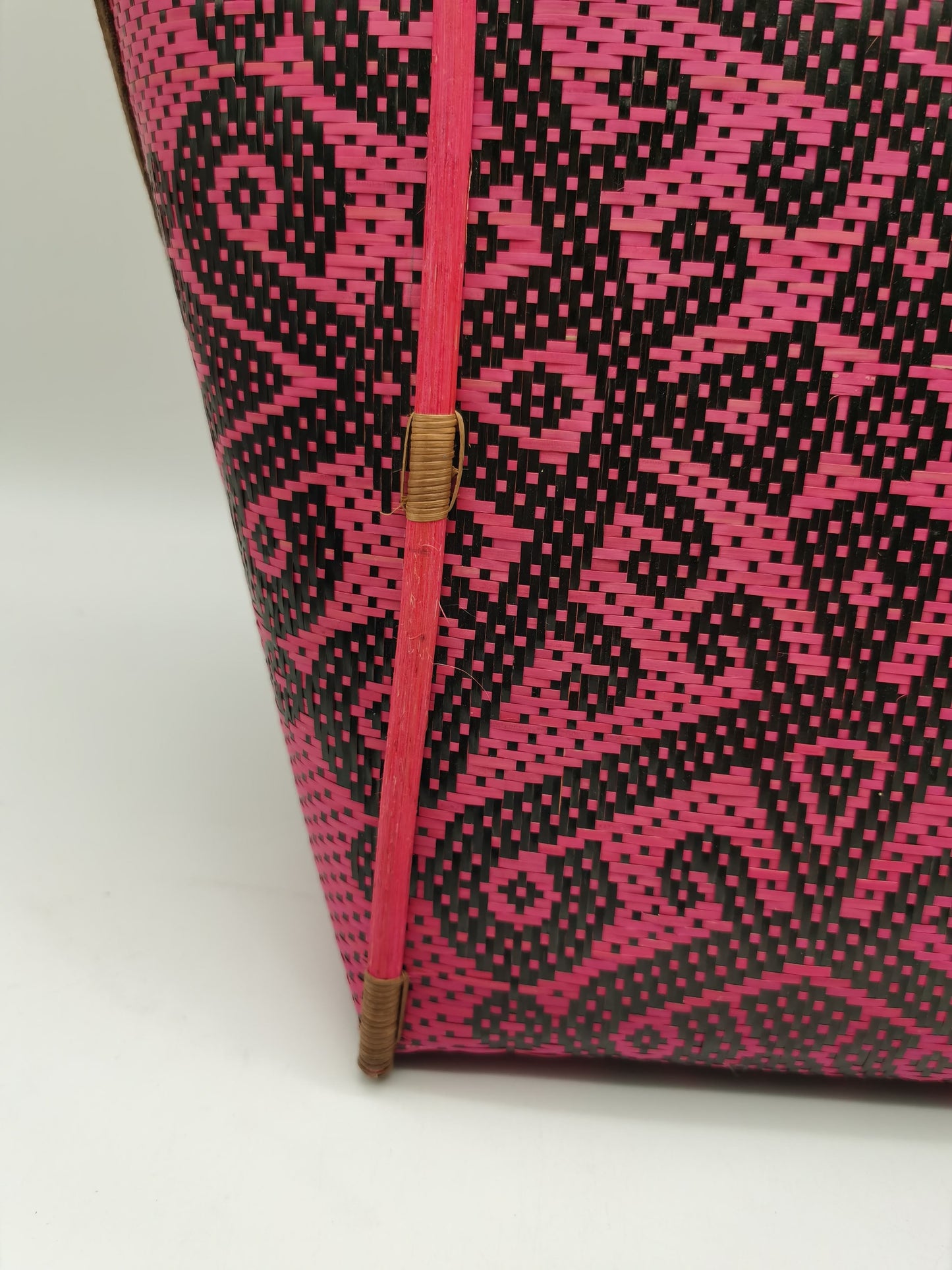 Ethnic Red Bamboo Weave Tote Bag