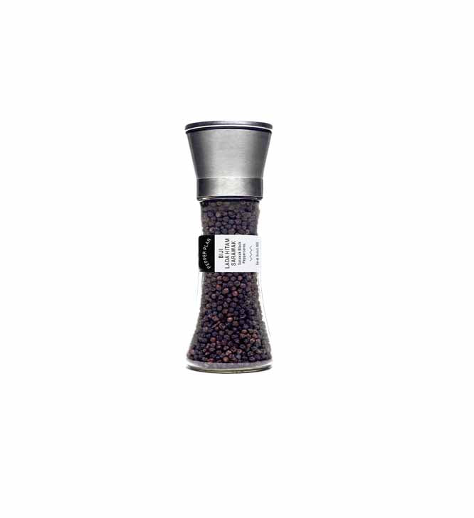 100% Pure Sarawak Black Peppercorn Grinder 90g